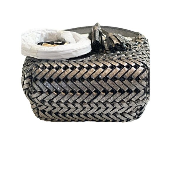 Anya Hindmarch Neeson Drawstring Micro Bag Leather Anthracite Bucket Crossbody - Picture 3 of 15